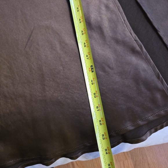 Audrey 3+1 Espresso Brown Maxi Spaghetti Strap Slip Dress Cowl Neck Thigh Slit - Picture 5 of 16